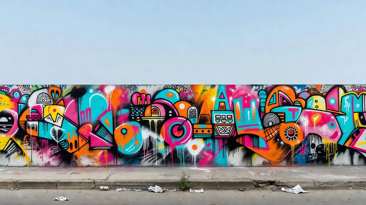 Wide mural establishing frame