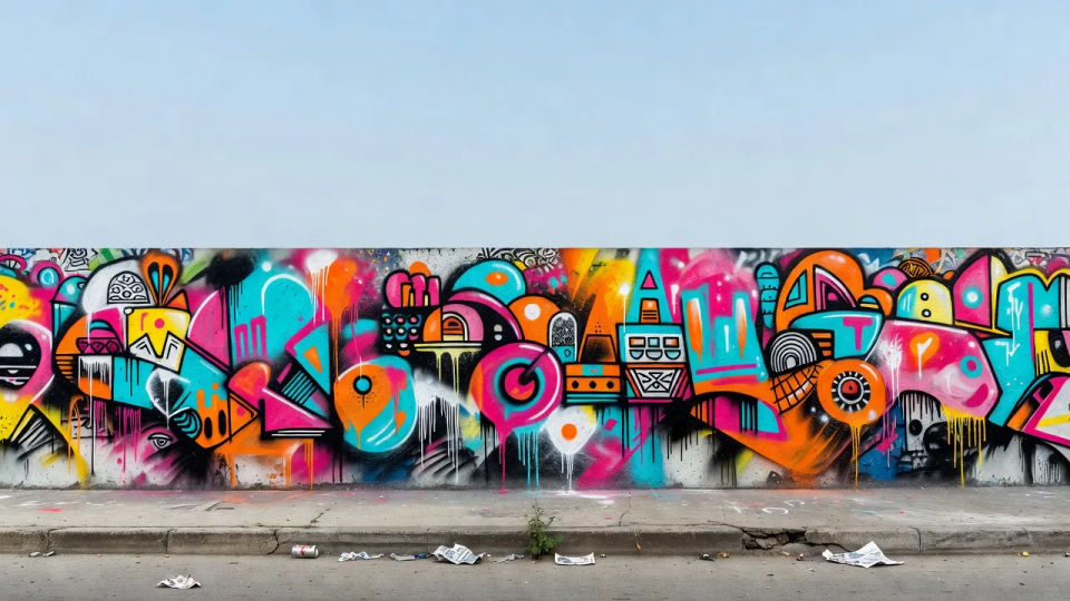 Wide mural establishing frame
