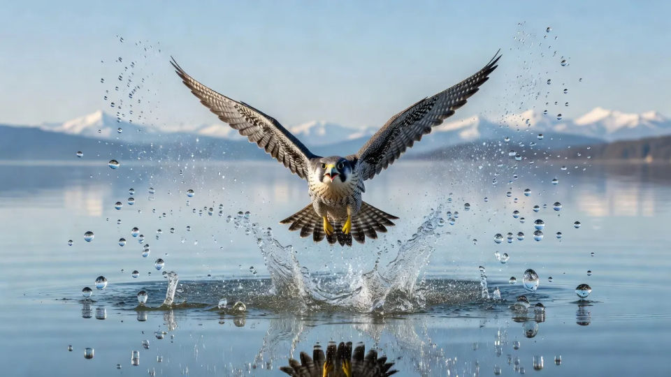 Frozen-flight establishing shot