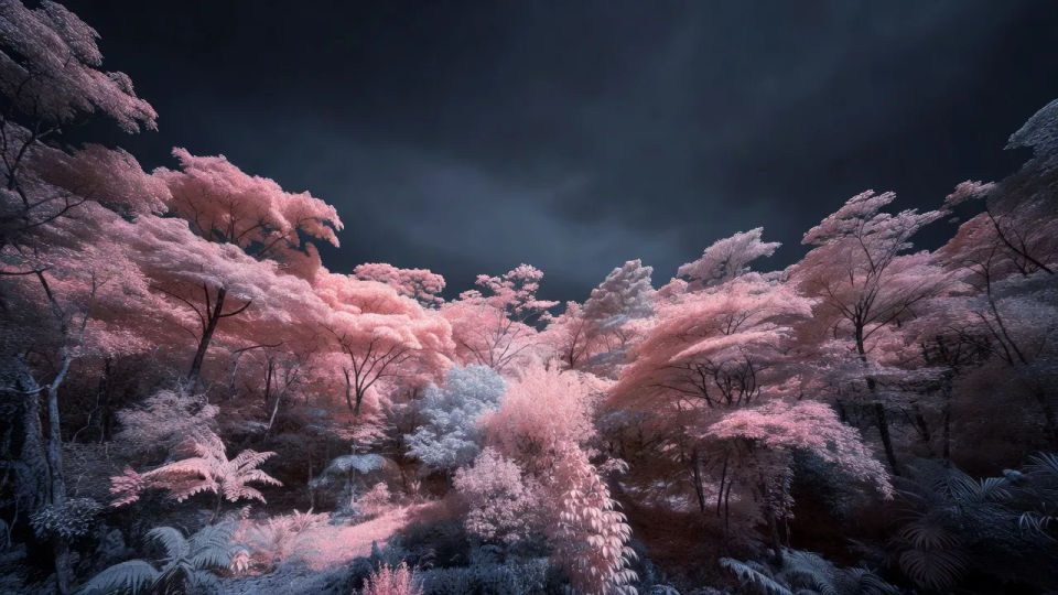 False-colour forest panel
