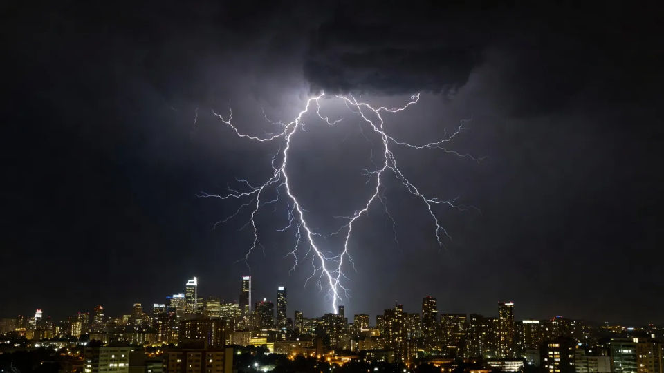 Wide skyline strike panorama