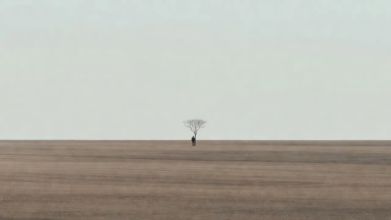空っぽの野原のエスタブリッシングショット