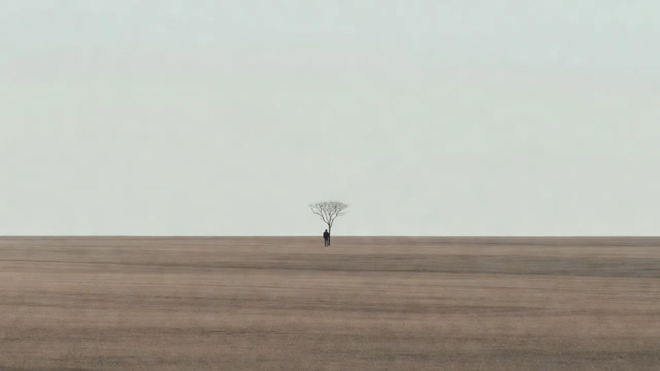 Empty-field establishing shot
