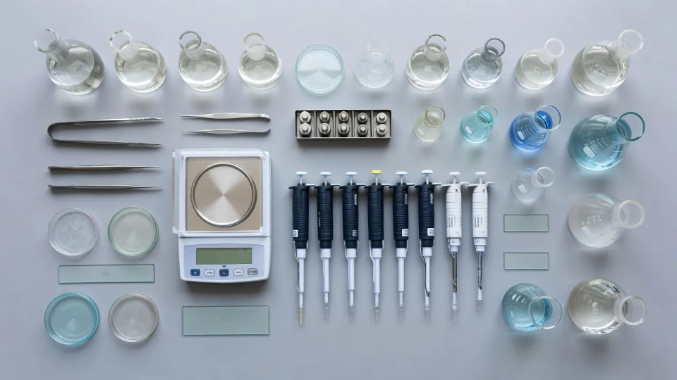 Instrument array flat lay