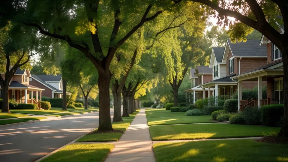 Neighborhood scene for AI image generation for property marketing