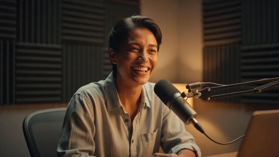 Warm host voice for AI voice for podcasters