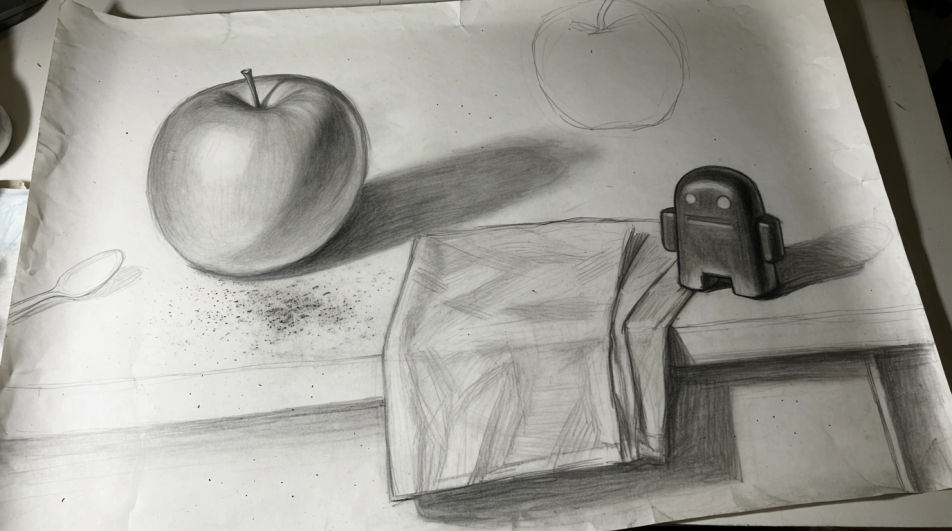 Two apples and a cloth
