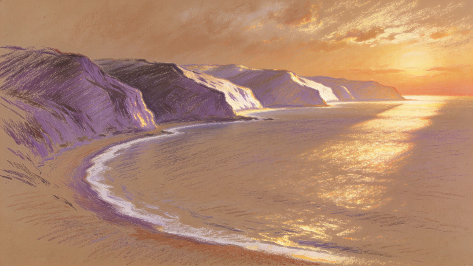 Wide bay at sunset