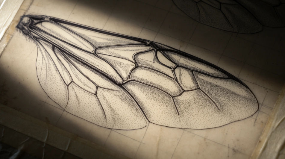 Wing venation detail