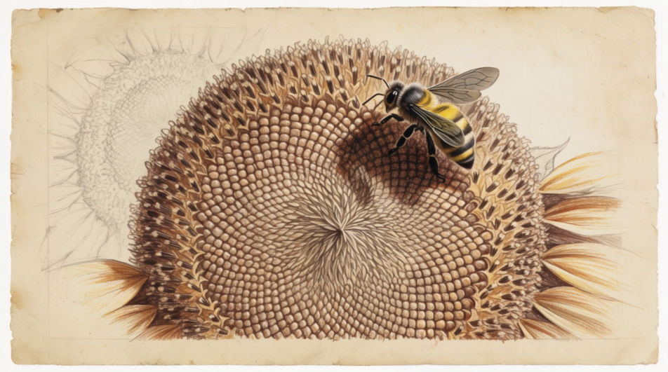 Bee on a sunflower head