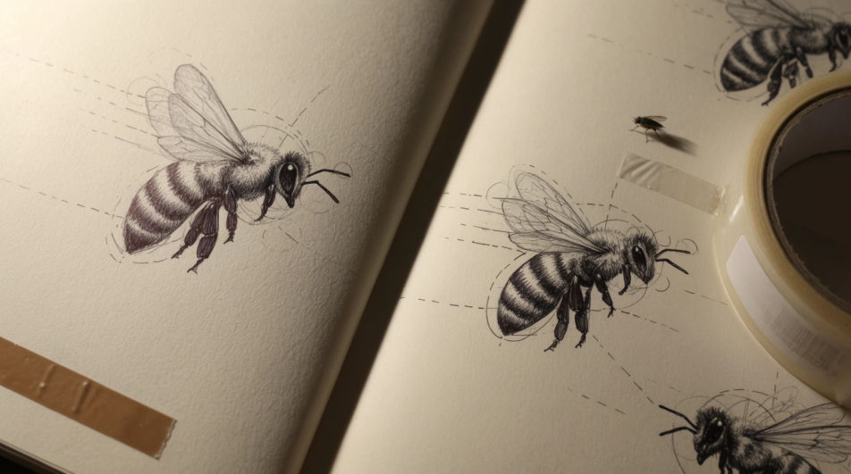 Flight path across a page