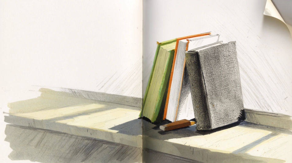 Books on a windowsill