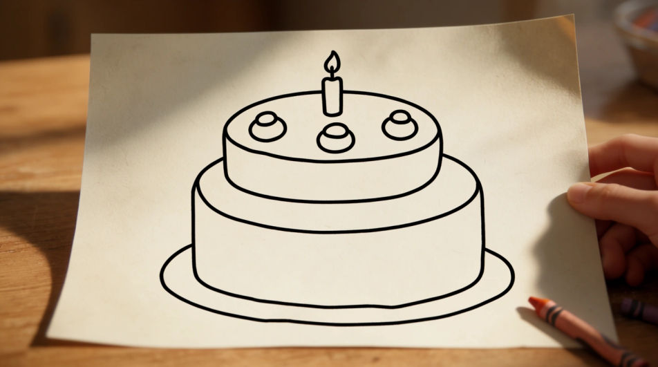 Outline cake for colouring