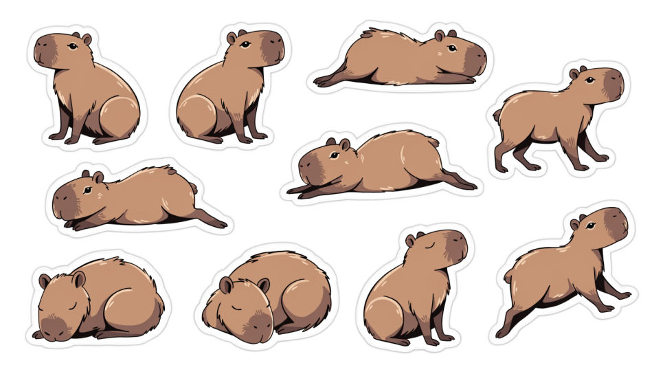 Capybara sticker sheet