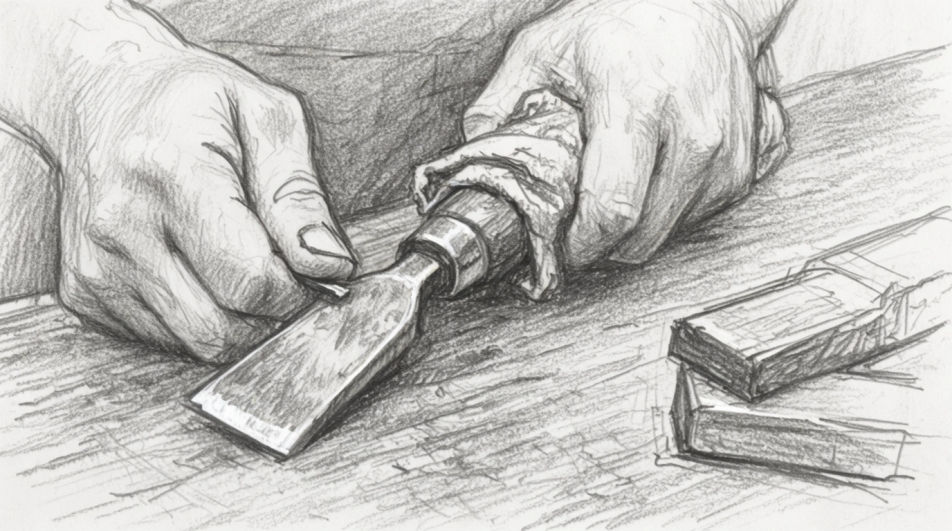 Hands and tools close-up