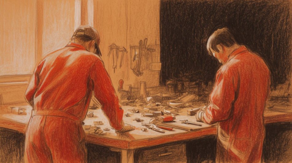 At the workbench