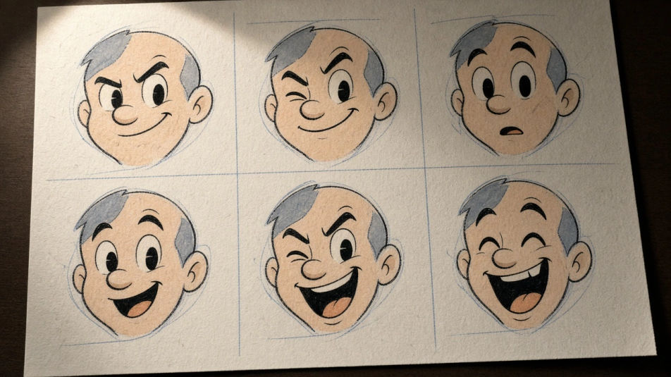 Expression sheet of one character