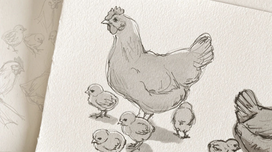 Hen with chicks