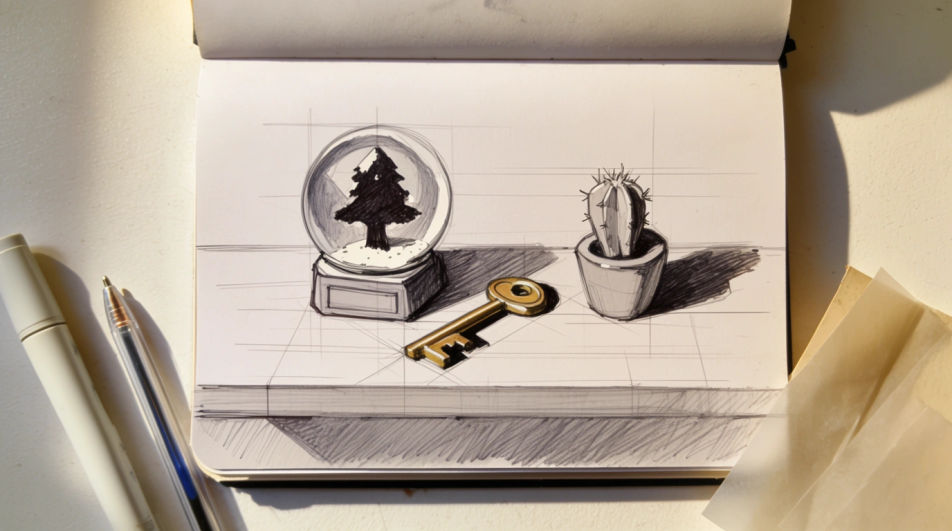 Shelf of odd objects