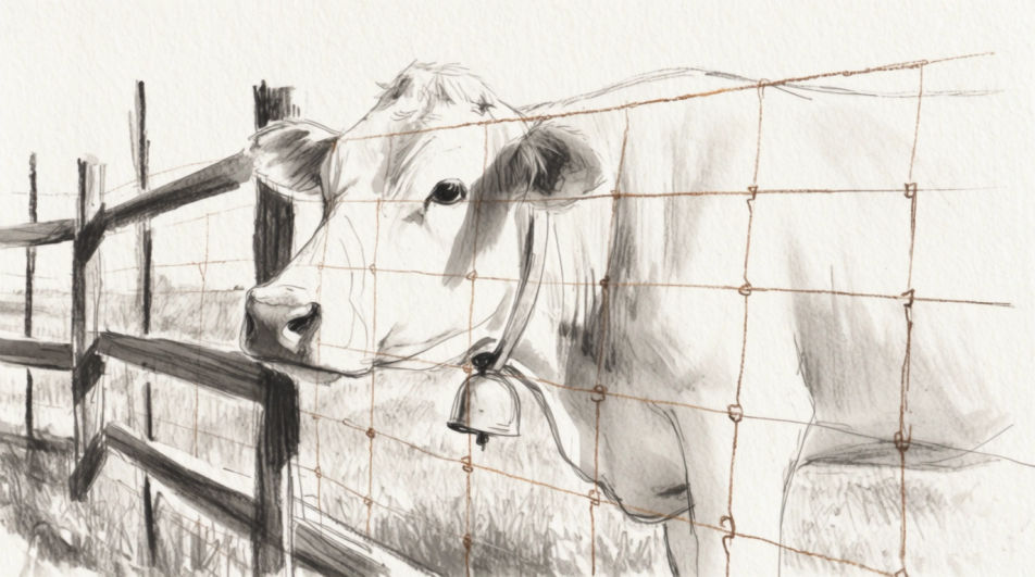 Cow at the fence line