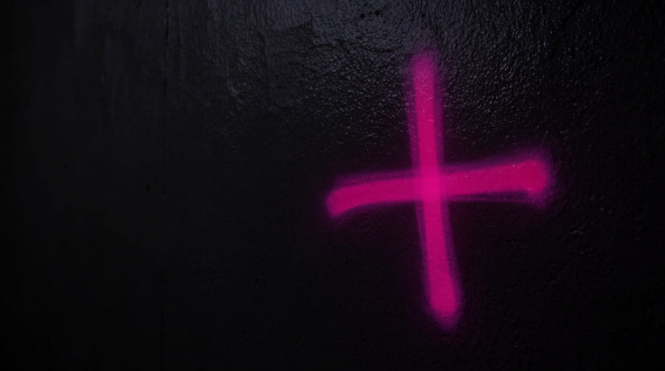 Neon warning wall