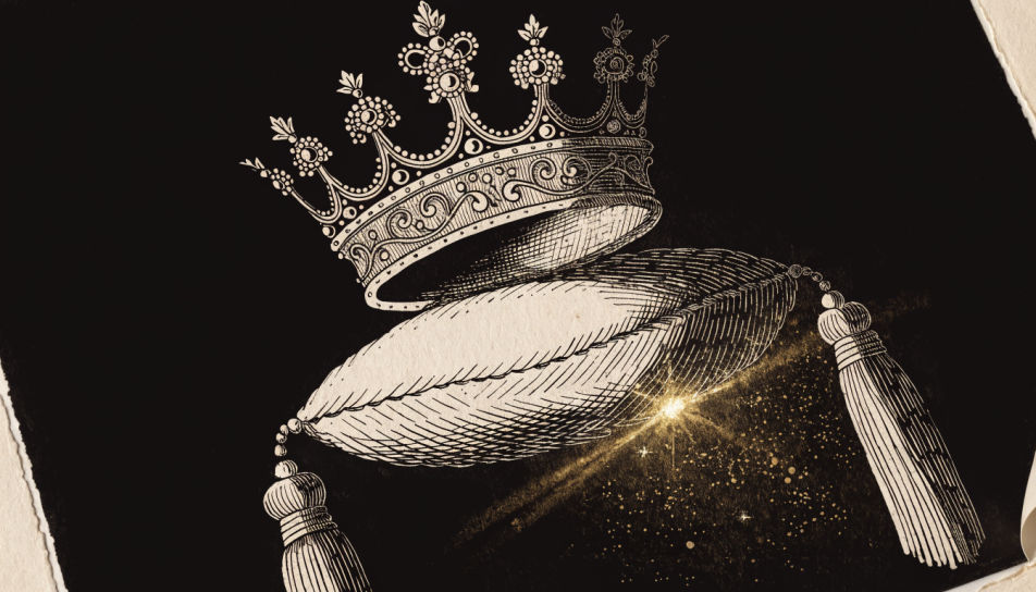 Crown on a velvet cushion