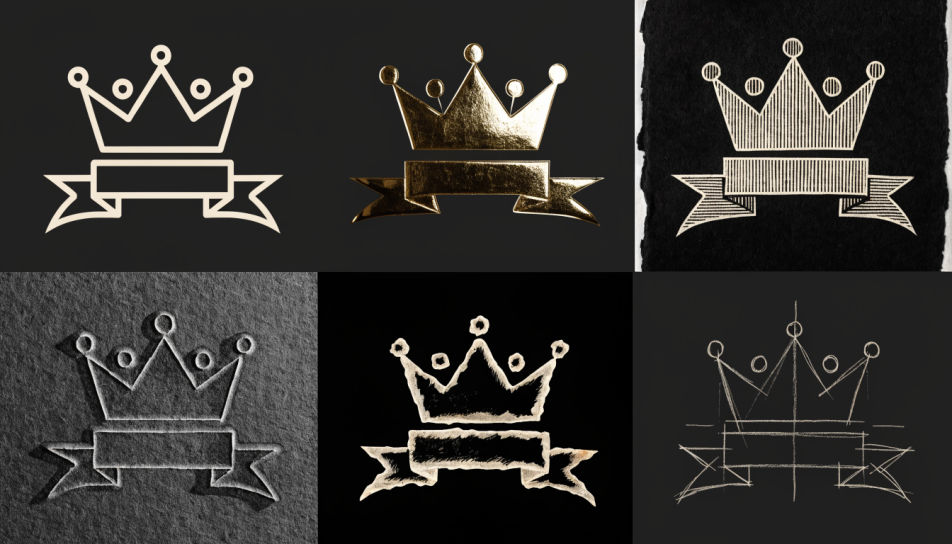 Crown above a banner