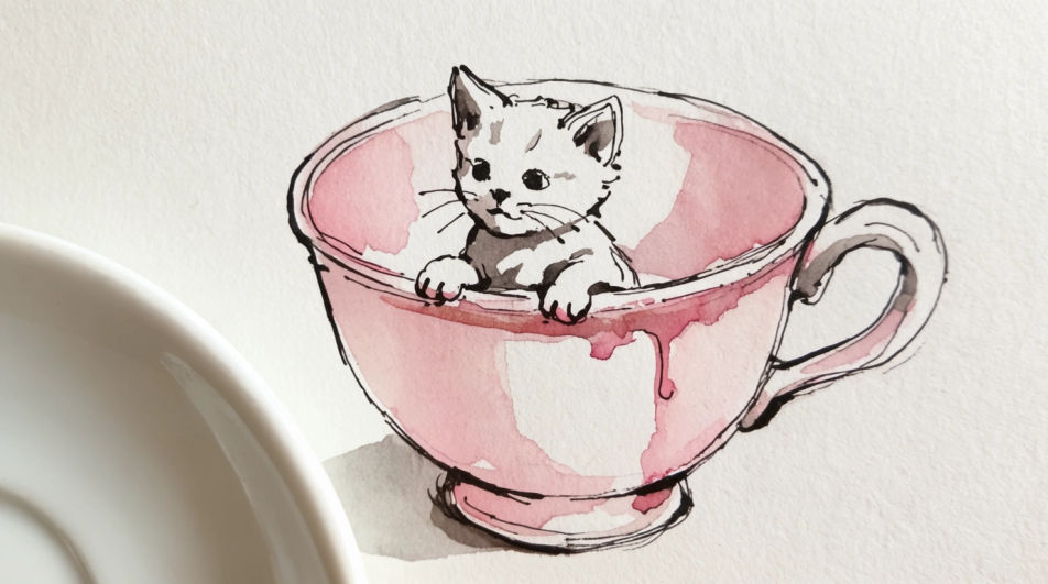 Kitten in a teacup