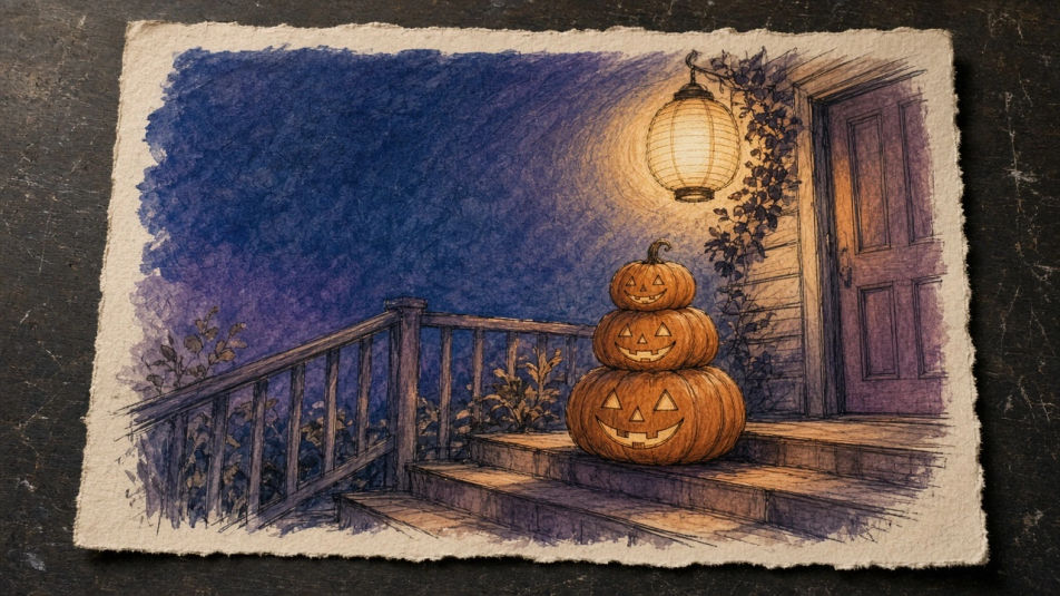 Trick-or-treat porch