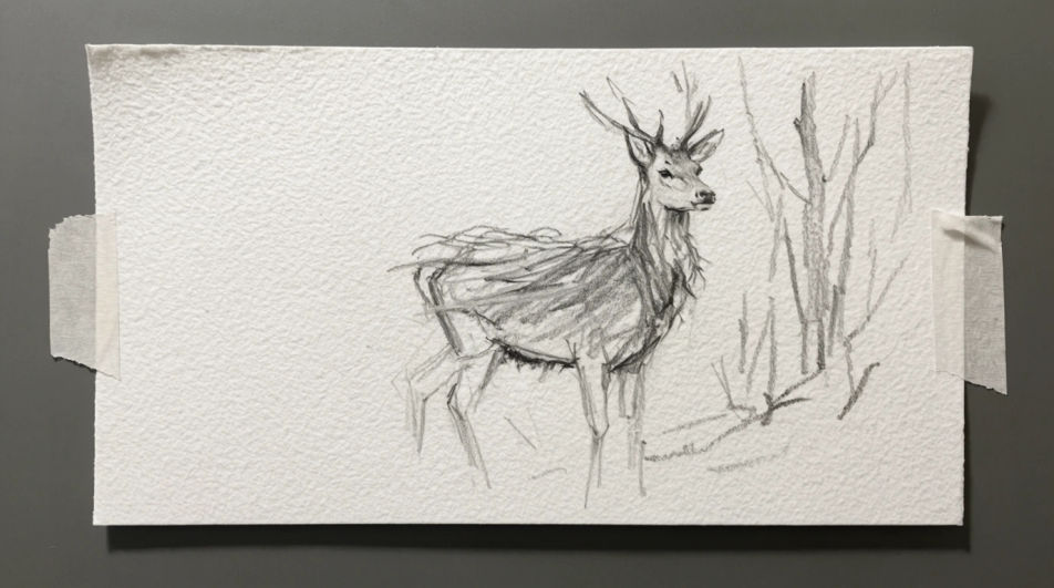 Stag at the treeline
