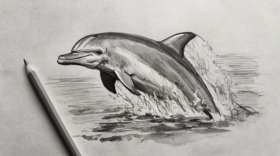 Dolphin breaking the surface