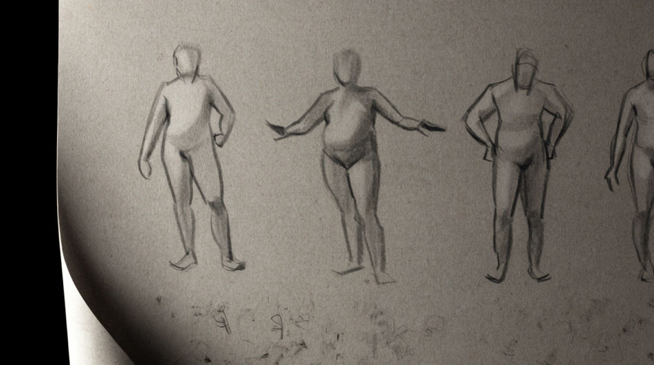 Four gesture poses in a row