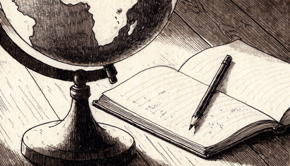 Globe on a study desk