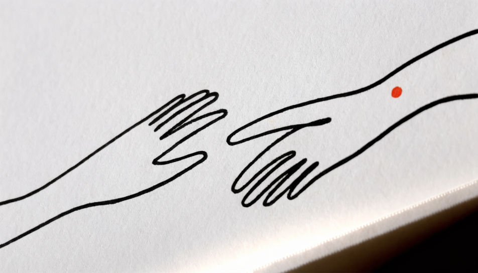 Two hands reaching