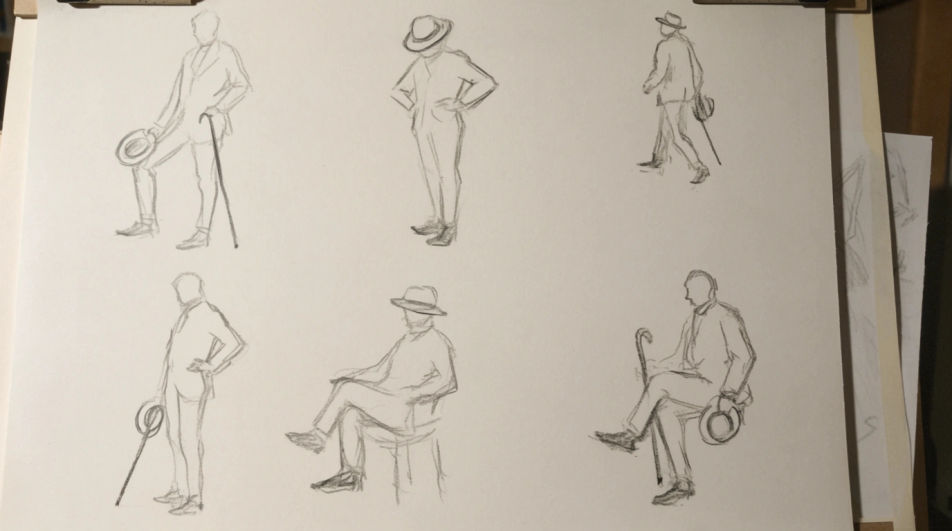 Gesture page of six poses