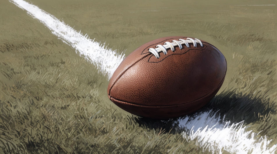 Football on the goal line