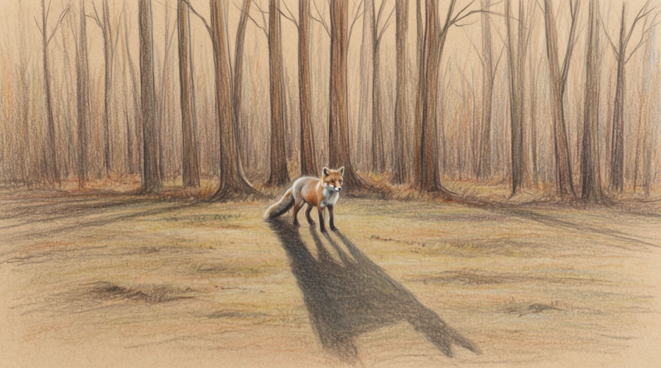 Fox at the woodland edge