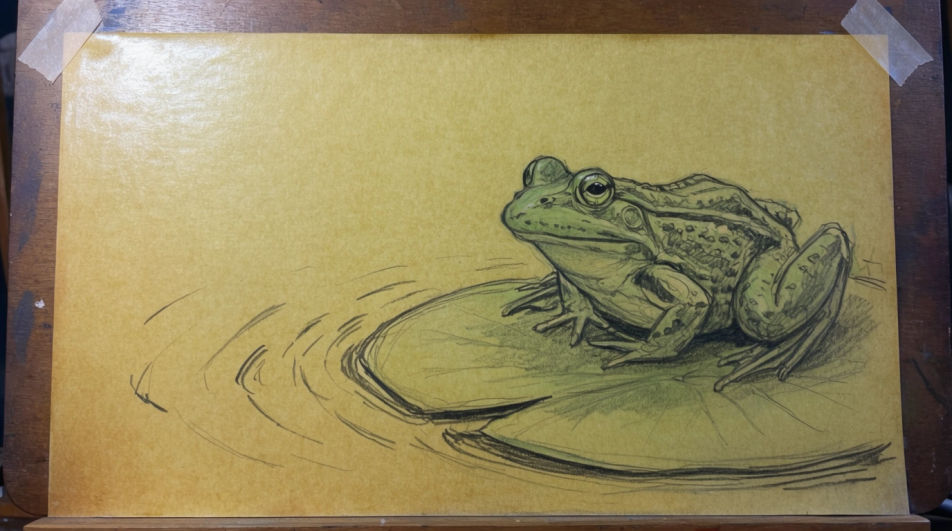 Frog on a lily pad