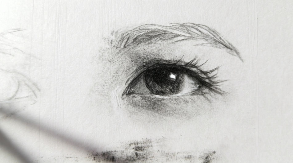 Eye and lash close-up