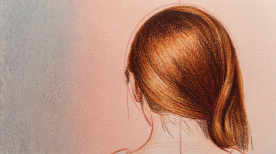 Back view with flowing hair