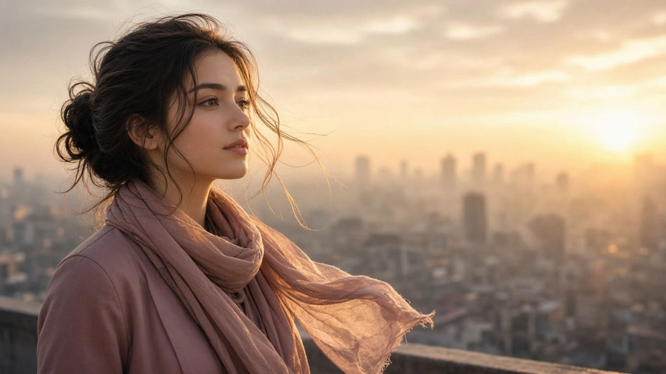 Golden hour rooftop