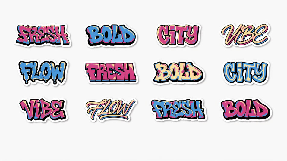 Graffiti sticker sheet