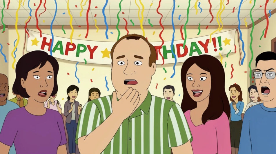 Surprise party freeze-frame