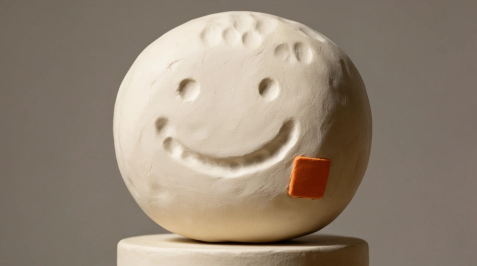 Clay smiley close-up
