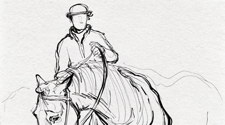 Horse and rider at a walk