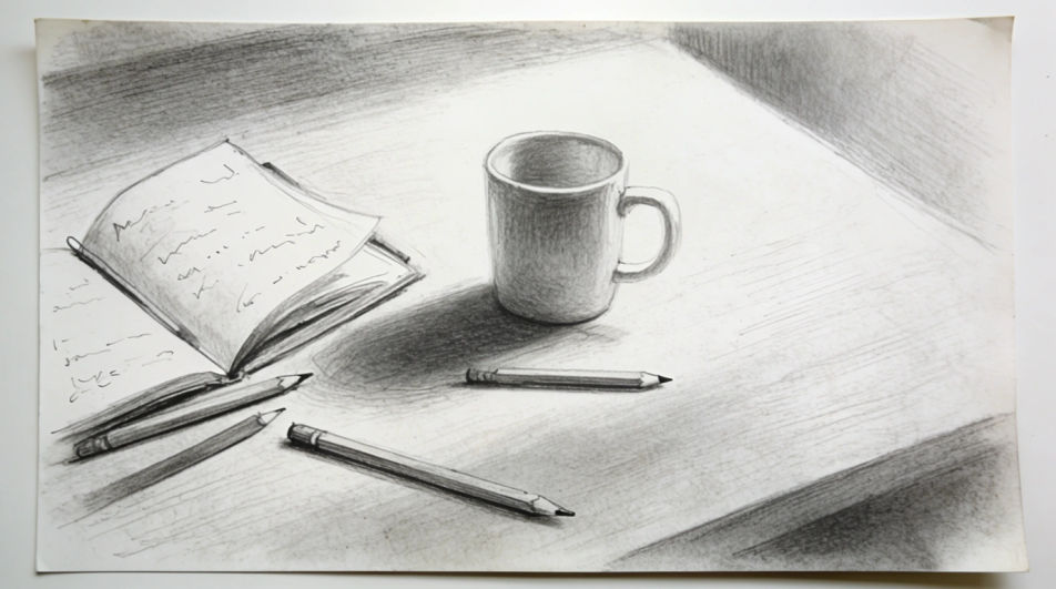 Desk corner in graphite