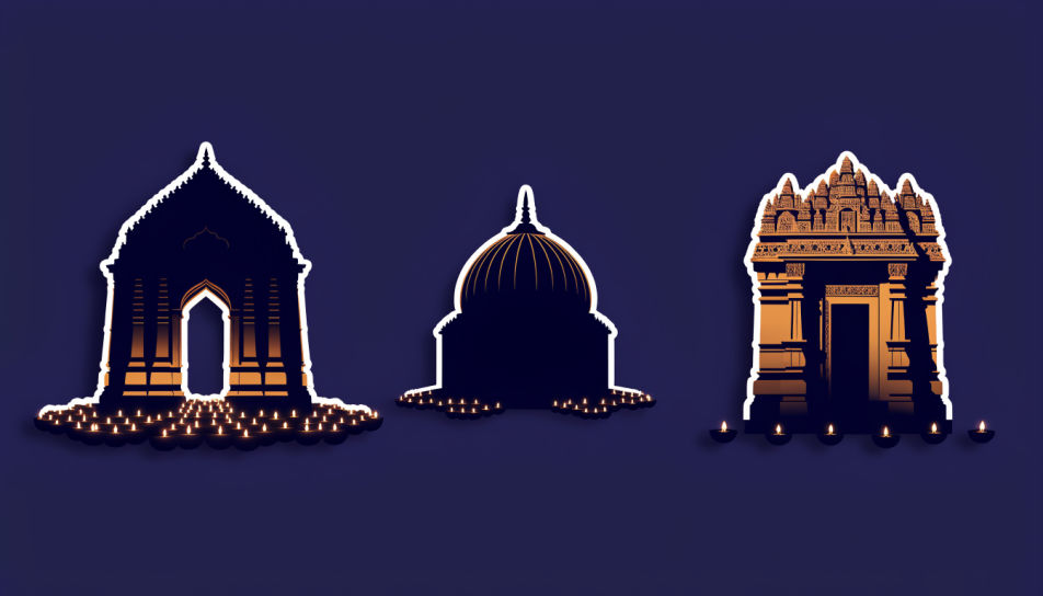 Lamp-lit temple strip
