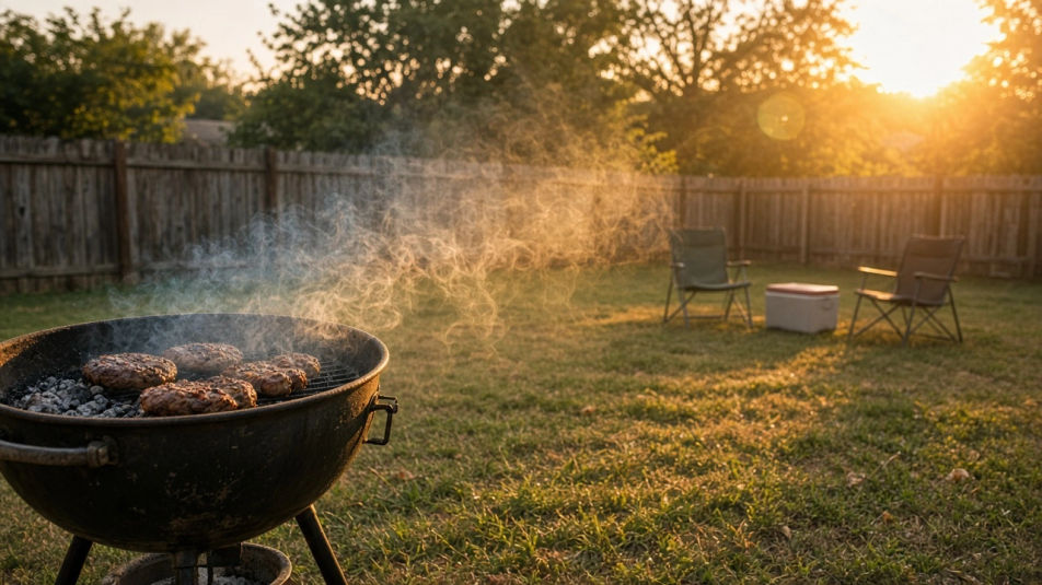 Photo-real backyard scene