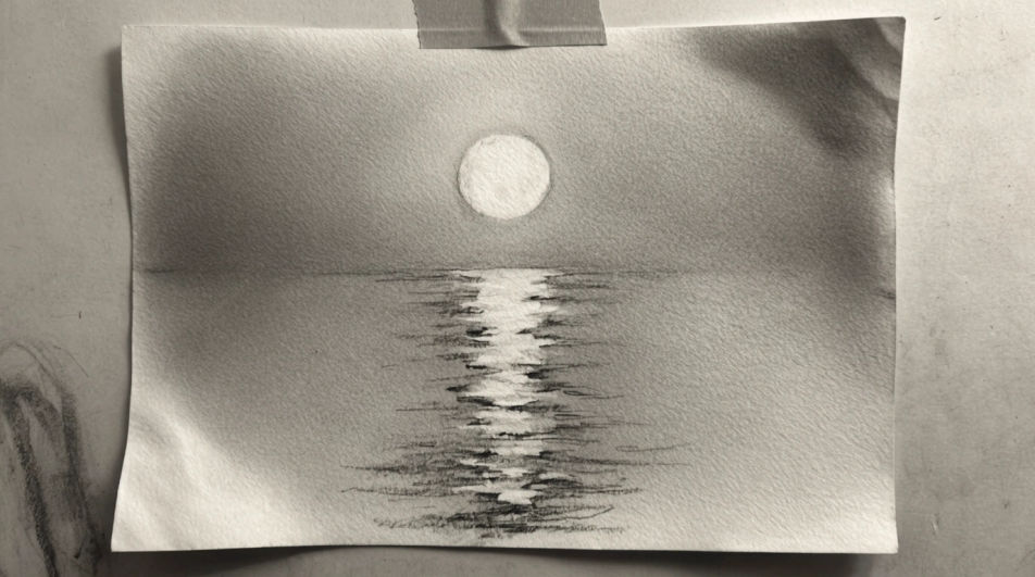 Moon over still water