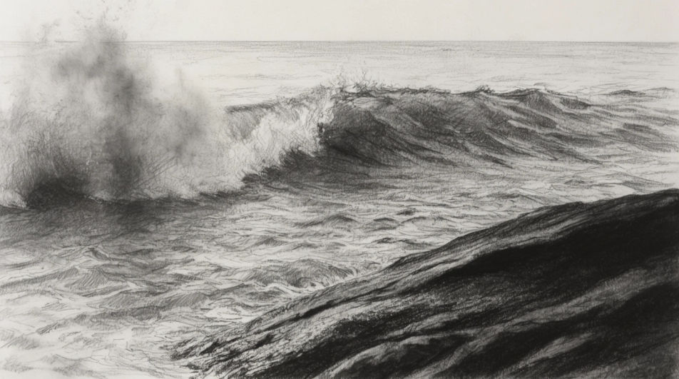 Wave breaking on rocks